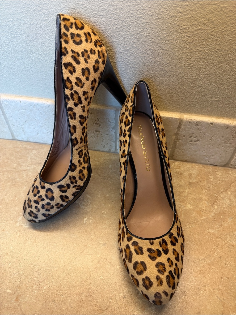 Franco Sarto Cheetah Animal Print Heels Sz10